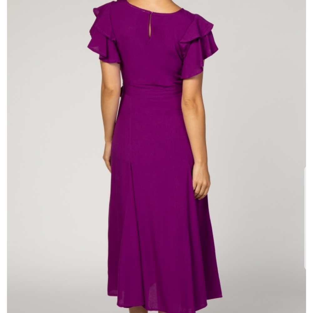 Pinkblush Purple Flutter Wrap Maternity Dress - image 3